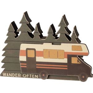 Primitives by Kathy Wander Often RV Chunky Shelf Sitter 8 Inches